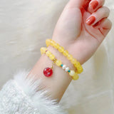 Natural Yellow Crystal Bracelet Ecological Amber Bangle