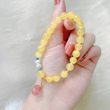 Natural Yellow Crystal Bracelet Ecological Amber Bangle