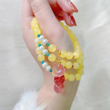 Natural Yellow Crystal Bracelet Ecological Amber Bangle