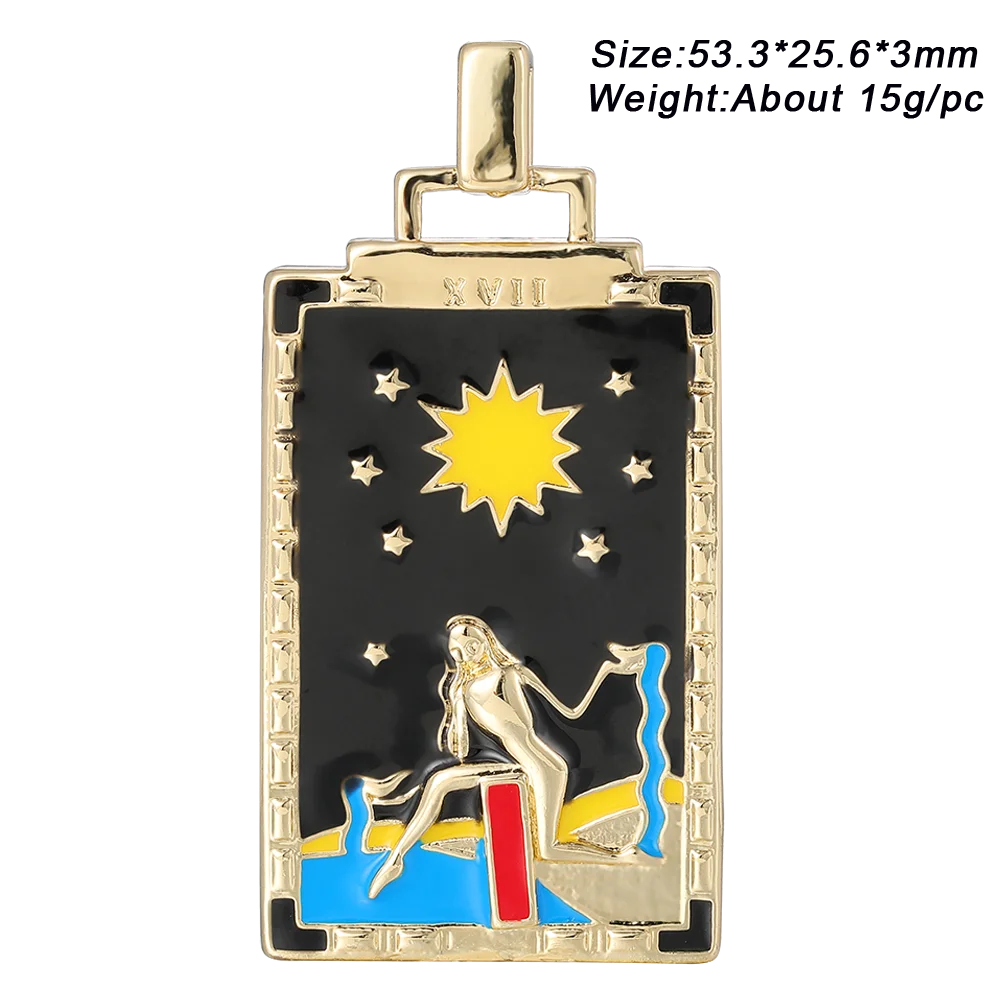 Colorful Tarot Enamel Charms Pendant for DIY Jewelry