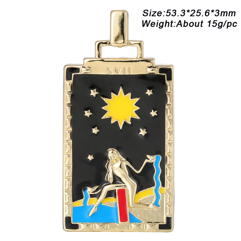 Colorful Tarot Enamel Charms Pendant for DIY Jewelry
