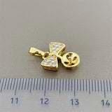 Bow Knot Pendant Earrings Ring Set for Pearls Agate