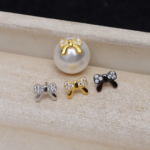 925 Sterling Silver Bow Knot Shape Jewelry Spacers Findings, 10pcs/lot