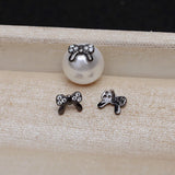925 Sterling Silver Bow Knot Shape Jewelry Spacers Findings, 10pcs/lot