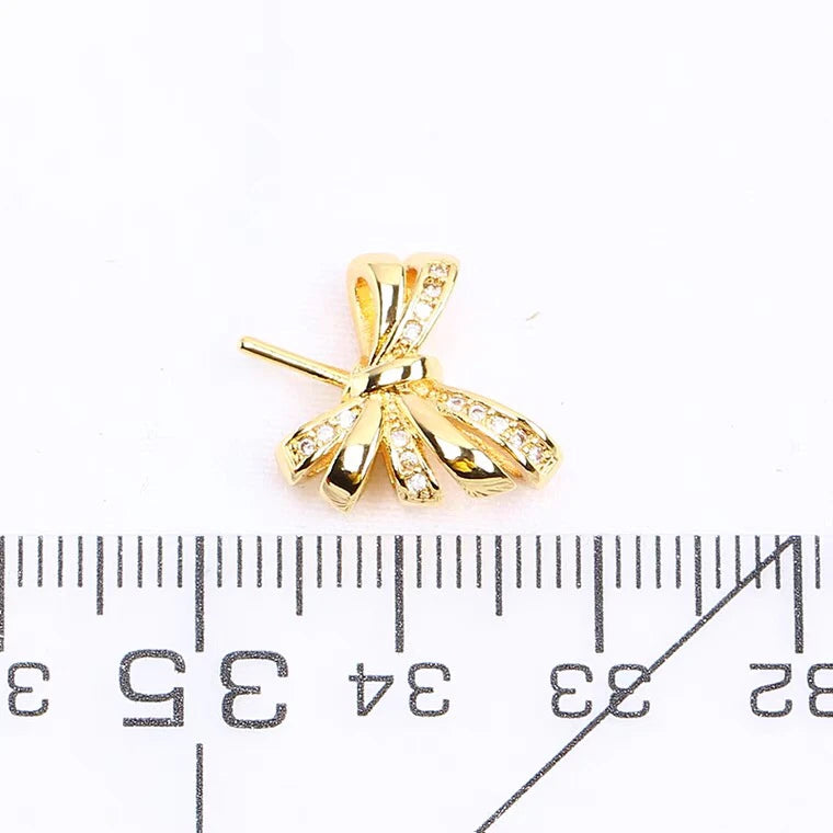 Bow Knot Pendant Mount Base for 10-11mm Pearls