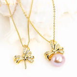 Bow Knot Pendant Mount Base for 10-11mm Pearls