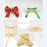 5-in-1 Rectangle Wooden Bow Maker Tool for Ribbon Crafts DIY Decoration