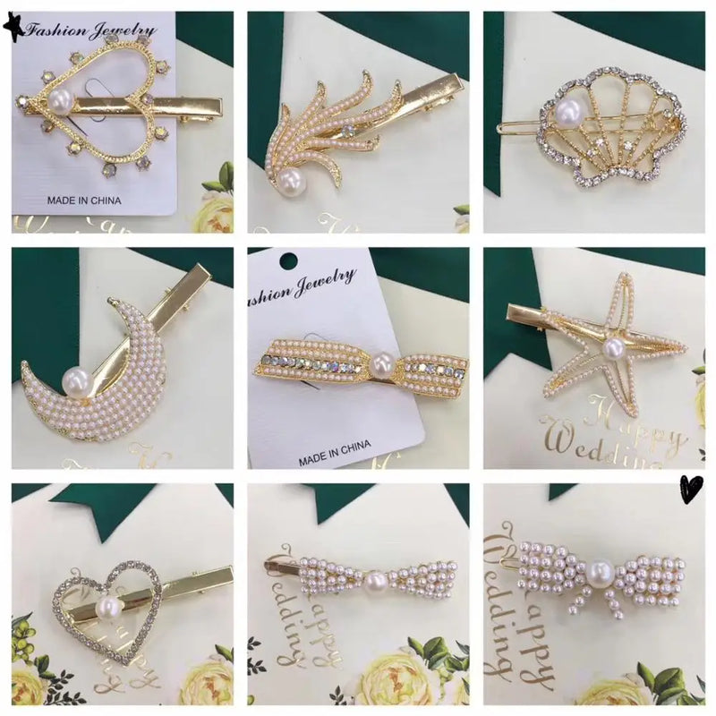 Freshwater Pearl Hair Clip Pin Jewelry Accessory 2pcs/lot