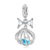 Ocean CZ Shell Heart Pearl Charm for Bracelet Necklace