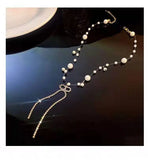 Bow Off Diamond Necklace Light Pearl Sense Fairy Neck Chain