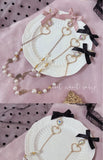 Bow Pearl Rhinestone Necklace Mask Chain Glasses Chain Anti-Lost Lanyard