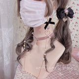 Bow Pearl Rhinestone Necklace Mask Chain Glasses Chain Anti-Lost Lanyard