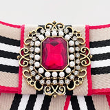 Vintage Pearl Rhinestone Bow Brooch for Women