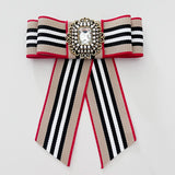 Vintage Pearl Rhinestone Bow Brooch for Women