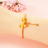 Bow Tie 14k Yellow Plated Bracelet for Women Fine Jewelry Gift