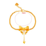 Bow Tie 14k Yellow Plated Bracelet for Women Fine Jewelry Gift
