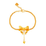 Bow Tie 14k Yellow Plated Bracelet for Women Fine Jewelry Gift