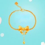 Bow Tie 14k Yellow Plated Bracelet for Women Fine Jewelry Gift