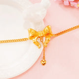 Bow Tie 14k Yellow Plated Bracelet for Women Fine Jewelry Gift