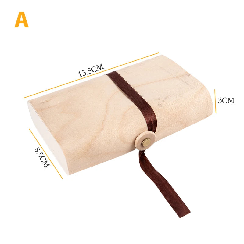 Wood Bow Tie Box Organizer with Lid Lock