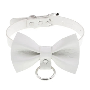 Bow Leather Collar Choker Necklace for Women