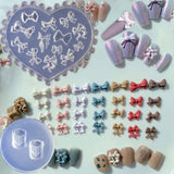 Bow-shaped Silicone Mold Nail Art Carving Mold for DIY Nail Art Decoration