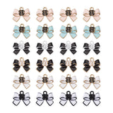 Pink Enamel Bow Charms for Jewelry Making DIY Accessories