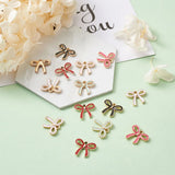 Pink Enamel Bow Charms for Jewelry Making DIY Accessories