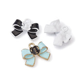 Pink Enamel Bow Charms for Jewelry Making DIY Accessories