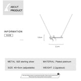 Cubic Zirconia Pendant Necklace 925 Sterling Silver Rose Clavicle Chain Jewelry