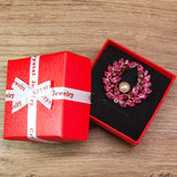 Bowknot Decorative Jewelry Gift Paper Boxes Red Packaging Box Necklace Brooch