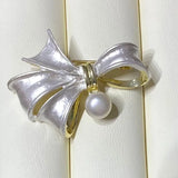 Bowknot Freshwater Pearl Brooch Large Rose Brooch Women