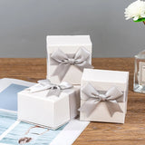 Gray Bowknot Jewelry Box Paper Gift Present Ring Earring Display Necklace Box