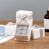 Gray Bowknot Jewelry Box Paper Gift Present Ring Earring Display Necklace Box