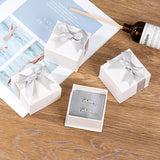 Gray Bowknot Jewelry Box Paper Gift Present Ring Earring Display Necklace Box