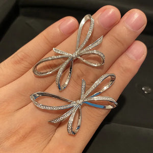 Zircon Metal Wind Butterfly Earrings Gift Vintage Party Jewelry
