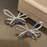Zircon Metal Wind Butterfly Earrings Gift Vintage Party Jewelry