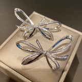 Zircon Metal Wind Butterfly Earrings Gift Vintage Party Jewelry