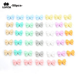 50pcs Bowknot Silicone Teething Beads Baby Teether