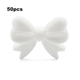 50pcs Bowknot Silicone Teething Beads Baby Teether
