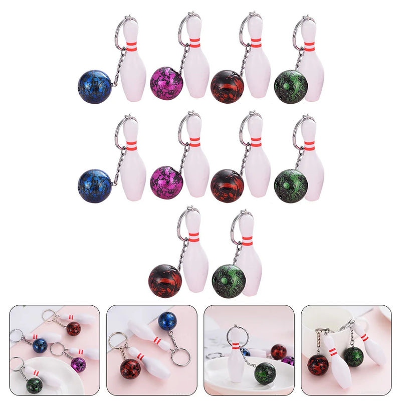 Bowling Keychain Pendant Key Keyring Pin Party Hanging Chain Gift