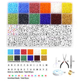 Glass Seed Beads 2-3mm Letter Bead Kit A-Z Alphabet DIY Bracelets Rings