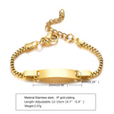 Personalized Box Chain Bracelet for Baby - Stainless Steel