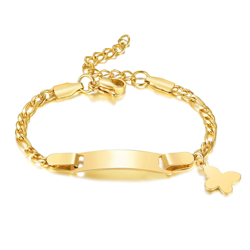 Personalized Box Chain Bracelet for Baby - Stainless Steel
