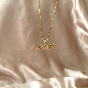 Customized Name Pendant Necklace Box Chain Jewelry