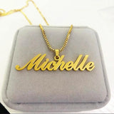 Box Chain Name Necklaces for Women Personalized Letter Necklace