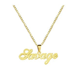 Box Chain Name Necklaces for Women Personalized Letter Necklace