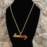 Personalized Box Chain Stainless Steel Name Necklaces Pendants