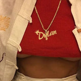 Personalized Box Chain Stainless Steel Name Necklaces Pendants