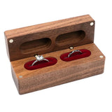 Walnut Wooden Ring Box Necklace Ring Earring Box